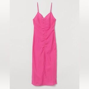 H & M Pink Lyocell Blend Midi Dress size M- NWT